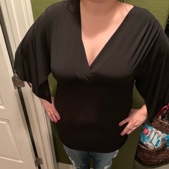 Midnight Velvet Tops - 💕New with tags Black blouse size 1X 😍